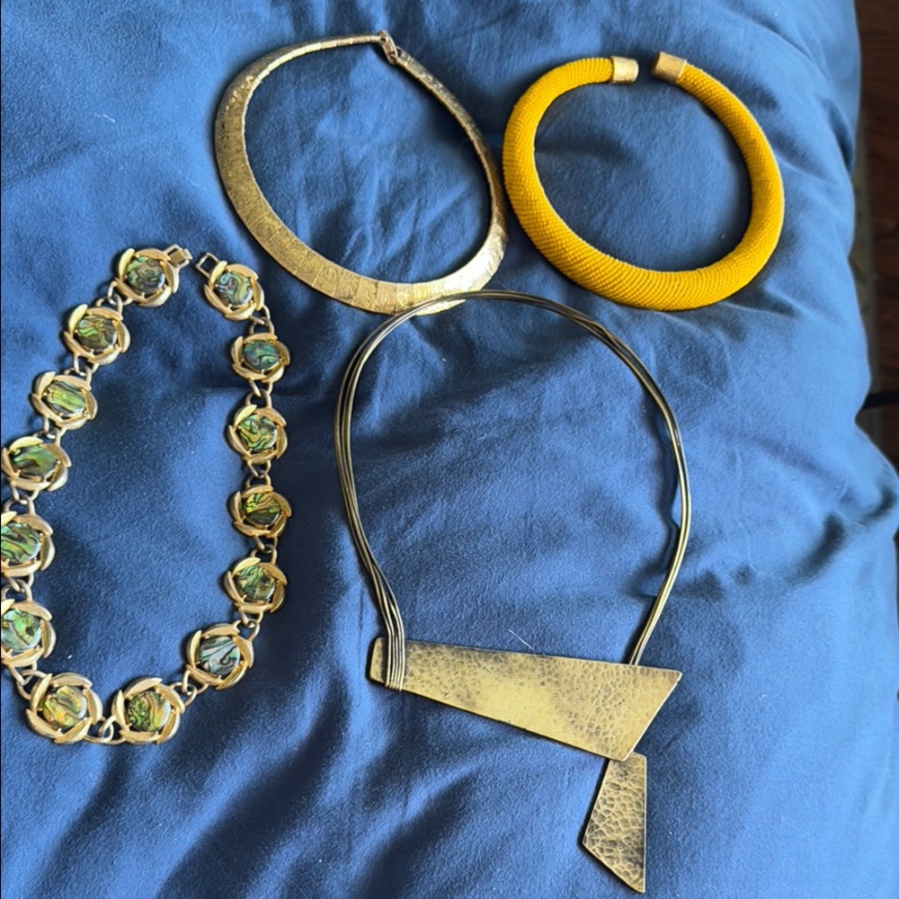 Vintage Gold and Yellow Necklace Set